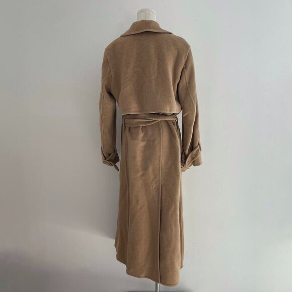 Vince Camel Wool Blend Double Breasted Trench Coat | Womens Size Small - Picture 4 of 8